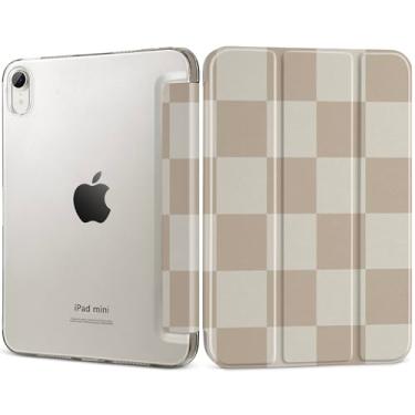 Imagem de DONGKE Capa inteligente para iPad mini 7 (A17 Pro) 2024 e iPad mini 6 2021 de 8,3 polegadas, fina, dobrável, capa traseira translúcida para iPad mini 7ª/6ª geração [despertar/hibernar automaticamente