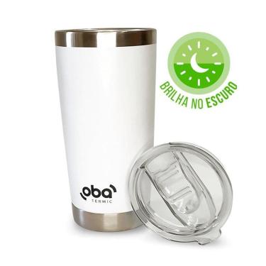 Imagem de Copo Térmico Oba Térmic 591ml - Branco Brilha