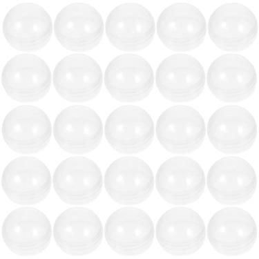Imagem de Gatuida 50 bolas de plástico transparentes, chiclete transparente preenchível, 4 cm, para máquina de venda automática, artesanato infantil, armazenamento, ornamentos