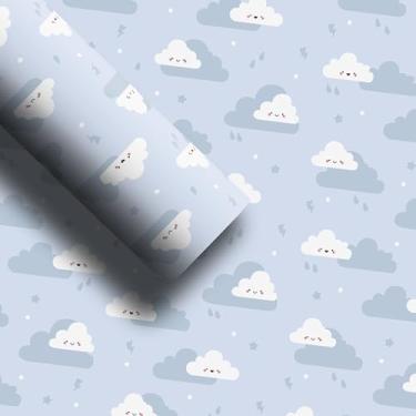Imagem de Onda Pro Rolo Papel de Parede Ondaprints Kids 18 Desenho de Nuvens 45Cmx10M 80Mic