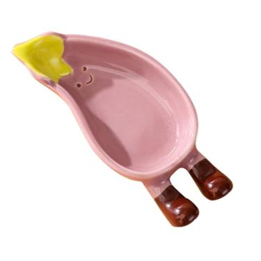 Imagem de Conjunto de pratos de cerâmica de pão fofo de desenho animado, 7 estilos, pratos infantis para frutas, sobremesas, pires em forma de pão à prova de forno para churrasco (12 x 5,5 x 2 cm)