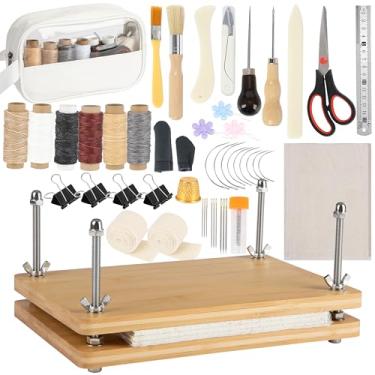Imagem de pamctry 50 kits de encadernação de livros para iniciantes – Kit completo de bricolage com ferramentas e instruções, 29 x 19 cm