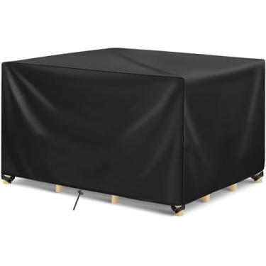 Imagem de Capas De Móveis De Exterior à Prova D'água 180x150x85cm / Lxwxh Capas De Móveis Para Sofás E Cadeiras Capa De Conjunto De Pátio Grande Capa De Conjunto De Mesa De Sofá De Vime Capa De Conju