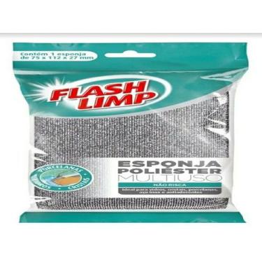 Imagem de Esponja Poliéster Multiuso Não Risca Flash Limp kit c/3un. - Flashlimp