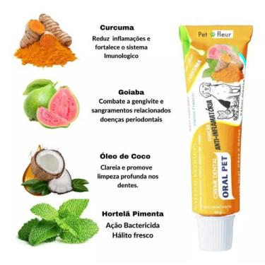 Imagem de Creme Dental Curcuma Anti Tartaro Cães E Gatos -100% Natural - Pet