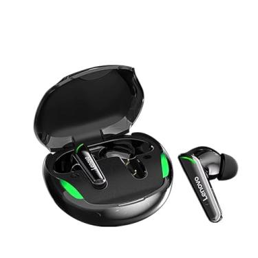 Imagem de Fones de Ouvido Bluetooth sem Fio, Design Esportivo, Preto e Verde, com Estojo de Carregamento