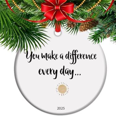 Imagem de Você faz a diferença todos os dias - presente de agradecimento, professores, enfermeiros, médicos, mentores, presentes positivos, presentes positivos, enfeite de Natal 2025