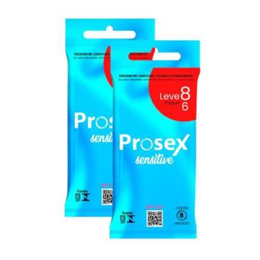 Imagem de Kit 2 Preservativo Prosex Sensitive Lubrificado Leve 8 Pague 6 Unidade