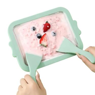 Imagem de Rrlihjgu Panela de Instantânea, Sorveteira Instantânea - Máquina de sorvete laminado de aço inoxidável,Máquina de iogurte congelado, máquina de de sorvete de aço inoxidável de qualidade alimentar para