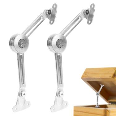 Imagem de Conjunto de 28 Dobradiças Fechamento Suave para Baú Brinquedos, Incluindo Conectores Parafusos Arruelas e Chaves Suave para Fixação da Tampa Bancos Armazenamento e Portas Armários Eleváveis