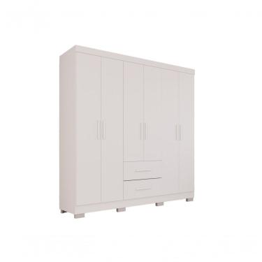 Imagem de Guarda-roupa Casal 6 Portas 2 Gavetas Estrela Premium Salleto Branco