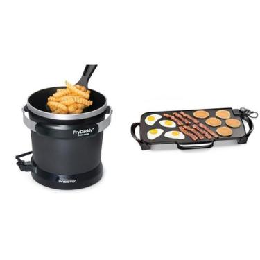 Imagem de Fritadeira Elétrica + Chapa Elétrica Presto FryDaddy 05420 e 07061 Pre