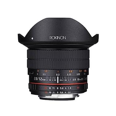 Imagem de Rokinon Lente olho de peixe ultra larga F2.8 de 12 mm para câmeras Canon EOS EF DSLR – compatível com moldura completa