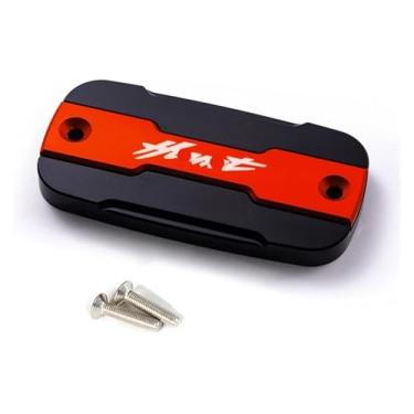 Imagem de Tampa de enchimento de óleo de motocicleta Tampa de tanque de fluido do reservatório de freio frontal compatível com Hornet 600 900 CB600F Hornet900 Hornet600 1998-2014 (B-red)