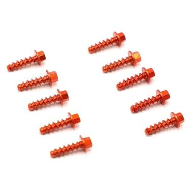 Imagem de BYYINGSUS Kit de parafusos de peças de plástico auto-roscantes para bicicletas sujas de 10 peças compatíveis com EXC EXCF XC XCF SX SXF 125 250 300 350 400 450 500 1997-2023 (laranja)