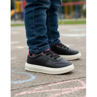 Imagem de Tênis Escolar infantil Blitzz Solado Flatform Menina, 25/26, Preto