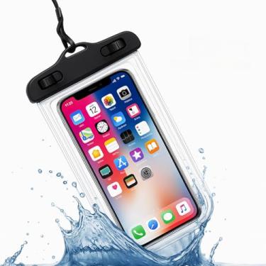 Imagem de Capa Impermeável para Celular, Case Transparente à Prova D'água, com Alça, para Smartphones até 6.5 Polegadas