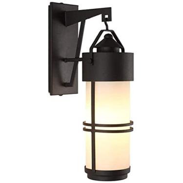 Imagem de Candeeiro de parede em V Candeeiro de parede exterior impermeável arandela pátio luminária simples corredor varanda iluminação jardim villa bar café decoração paisagem luz preto fosco cilíndrico