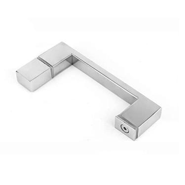 Imagem de Maçaneta de porta de chuveiro, maçanetas de aço inoxidável, maçanetas de tela de chuveiro 145 mm orifício a furo central botão de porta de vidro de substituição para banheiro porta de vidro box de