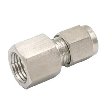 Imagem de WWECCQIJ Encaixe de tubo O/D 6 mm a 1/5.1 cm BSPP fêmea 304 aço inoxidável ferrule pneumático encaixe de compressão de ar
