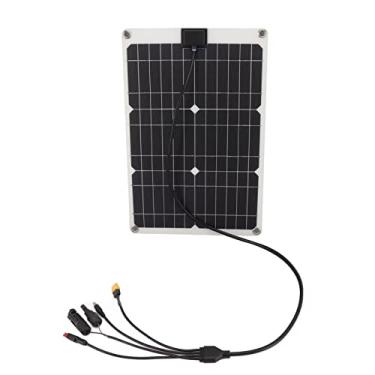 Imagem de Generic Painel Solar, Painel de Carregador Solar Com Saída de 18V, Multifuncional, Alta Taxa de Conversão, Silício Monocristalino, 50W, 4 Conectores para Viagens