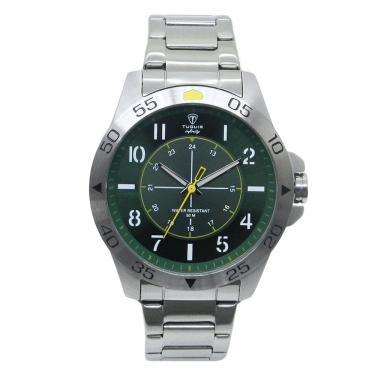 Imagem de Relógio Masculino de Aço Tuguir Analógico Infinity 9167F Prata e Verde e Amarelo