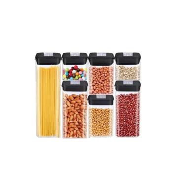 Imagem de Conjunto de armazenamento de recipientes para alimentos com 7 tampas herméticas em acrílico/BPA