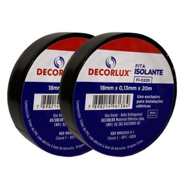 Imagem de Kit 10 Fitas isolante 19mm X 5M - Preta - Decorlux - Decorlux 