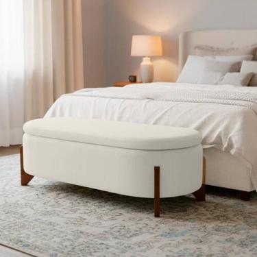 Imagem de Puff Baú Organizador de Sapatos Thor 135cm Para Cama Bouclé - SOFA STO