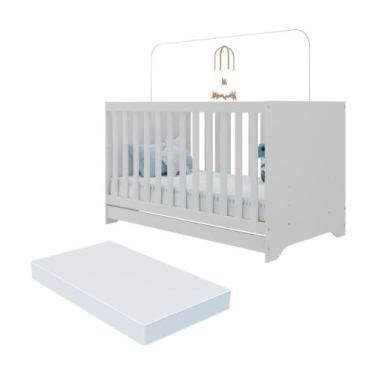 Imagem de Berço Americano 3 em 1 com Colchão Incluso Multimóveis MP0527PA, Branc