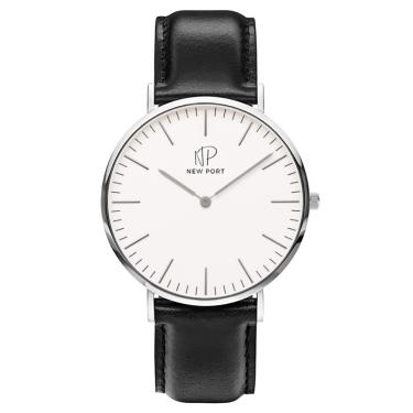 Imagem de Relógio Masculino Couro Analógico Casual New Port Preto 40mm