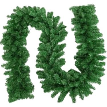 Imagem de Festão Aramado Grosso Flexível Natal Luxo 270cm 200 Galhos Decoração Verde 2,70m para Árvore e Guirlanda Enfeite Natalino Premium de Alta Densidade e Acabamento Sofisticado