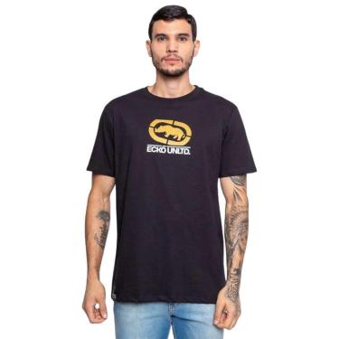 Imagem de Camiseta Ecko Unltdo Logo Dourada Preta Básica-Masculino