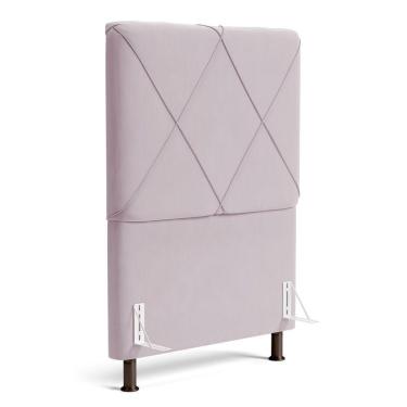 Imagem de Cabeceira Cama Box Solteiro Mel 90cm Com Frame Suede Rosa Bebê - Desk Design