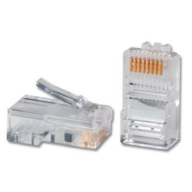 Imagem de Pacote Kit C/ 50 Conectores RJ45 Cat5e Transparente