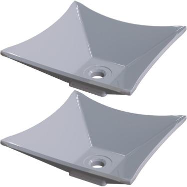 Imagem de Kit 02 Cubas De Apoio Lux Banheiro Lavabo C01 L30 Cinza