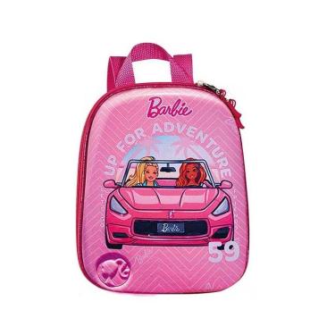 Imagem de Mochila Escolar Infantil Barbie Conversível Rosa Tamanho P