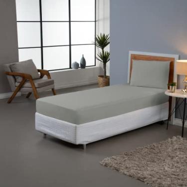 Imagem de Jogo de Lençol 2 Pçs Solteiro Dia a Dia Simples Liso Percal 180 Fios com Elástico