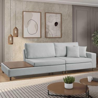 Imagem de Sofá Living Lotus Com Apoio Lateral Esquerda 2,89m Em Linho Cor Cinza Mesclado 2284