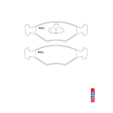 Imagem de Kit Pastilha de Freio Gol 2.0 Santana 88 Vers até 1994 + Car80 Antichoque 300ml