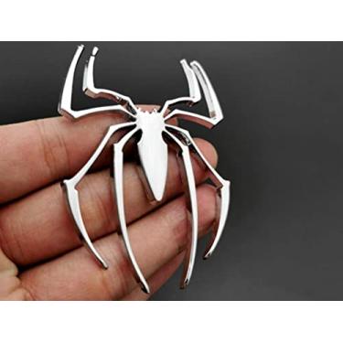 Imagem de 2 peças 3D Spider Chrome emblemas emblemas adesivos decoração de carro para AirPods Max fone de ouvido e veículo universal de carro, caminhão, motocicleta, RV, scooter, SUV, porta, decoração de janela
