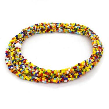 Imagem de Guia Brajá 3 Fios Trançado 7 Linhas Colorido 60 cm Umbanda - Flash