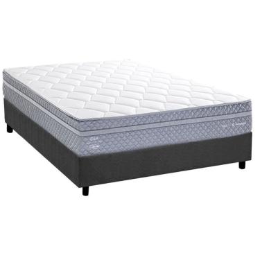 Imagem de Conjunto Box Casal: Colchão Molas Herval Maxspring C1780 + Base Crc Suede Gray (138x188)