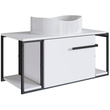Imagem de Gabinete Susp E Cuba Marmore Sintetico P1019x941012 Branco Branco Pp Branco Branco