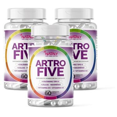 Imagem de Kit Com 3 - Artrofive Colágeno Tipo 2 + Magnésio 60 Capsulas de 500mg Nataly-Unissex