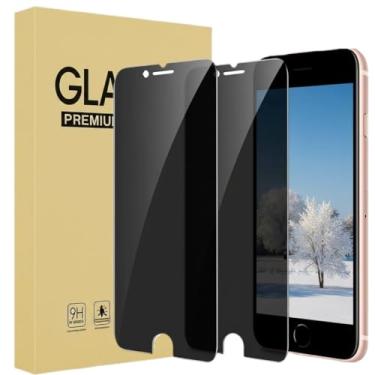 Imagem de Pacote com 2 protetores de tela compatíveis com iPhone SE 2020 2ª 2022 3ª geração, iPhone 8 7 6s 6 protetor de tela de privacidade, antiespião, película para capa privada