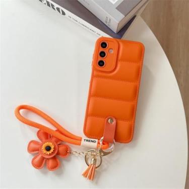 Imagem de Capa protetora de pulseira para Samsung Galaxy S25 S24 Plus S23 FE S22 Ultra A15 A55 A26 A53 A52 A72 Note20, laranja, para Galaxy S24+
