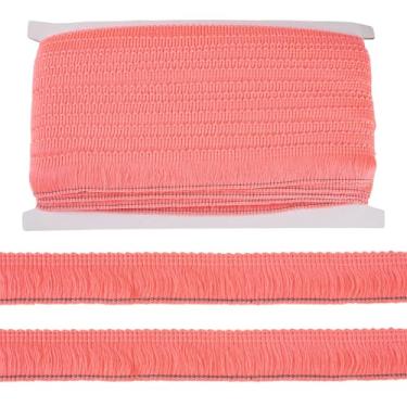 Imagem de Craftdady Fita de borla de poliéster de 27 metros de 2,5 cm para costura, franja, acessórios de vestuário para costurar, roupas, almofadas, cortina, decoração de casa, artesanato DIY (salmão)