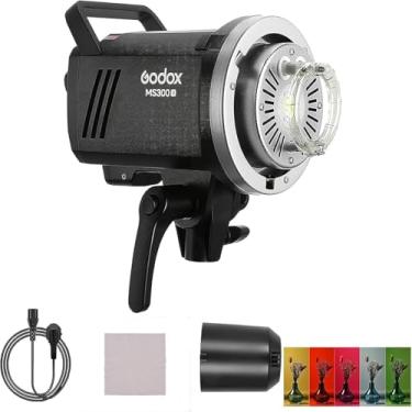 Imagem de Godox MS300-V Luz de flash de estúdio atualizada 300Ws luz estroboscópica GN58 0,1-1,8S Tempo de reciclagem 5600±200K 2,4G Sistema X sem fio com lâmpada de modelagem LED de 10 W Bowens para fotografia