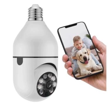 Imagem de Câmera Segurança IP Lâmpada WiFi Full HD 1080p com Visão Noturna Infravermelho 1080P, Y Bivolt, Detecção de Movimento, Áudio Bidirecional, Prova D'água Giratória